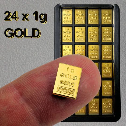 Sammelbehälter für 1g Goldbarren