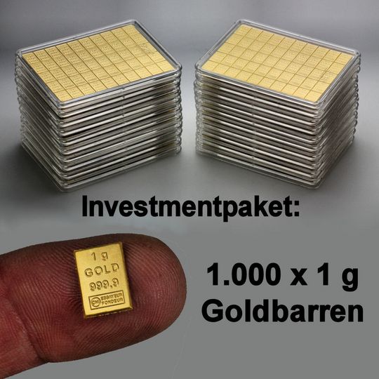 Neu im Sortiment - 1.000 x 1g Investmentpaket